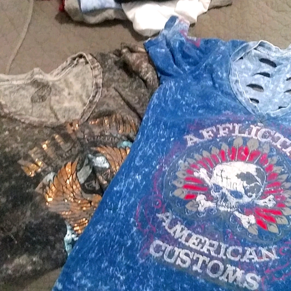 Affliction t shirts both Vneck